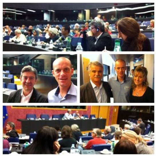 Photo : En ce moment au Parlement Europen, confrence sur les prisonniers politiques Palestiniens,  l'initiative de Patrick Le Hyaric, en prsence de dputs Europens Franais, Grecques, Irlandais, Norvgiens, Allemands, Portugais...