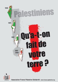 Affiche pour les 60 ans de la NAQBA (la catastrophe de 1947) / Comite pour une paix juste au Proche-Orient